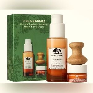 Origins | Rise & Radiate GinZing Radiance-Boosting Serum & Eye Cream Set | NIB